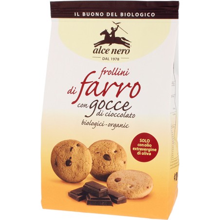 Alce Nero Frollini Con Farro E Gocce Di Cioccolato Bio 300g