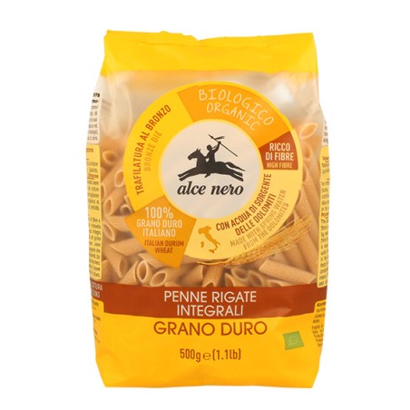 Alce Nero Penne Rigate Integrali Grano Duro Biologico 500g