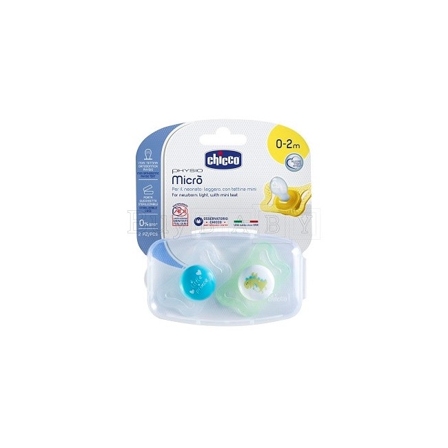 Chicco Succhietto Micro Boy 0-2m 2 Pezzi