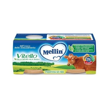 Mellin Omogeneizzato Con Carne Di Vitello 2x120g