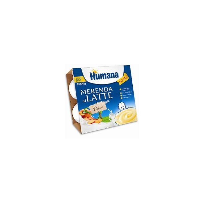 Humana Merenda Al Latte Gusto Pesca 4x100g