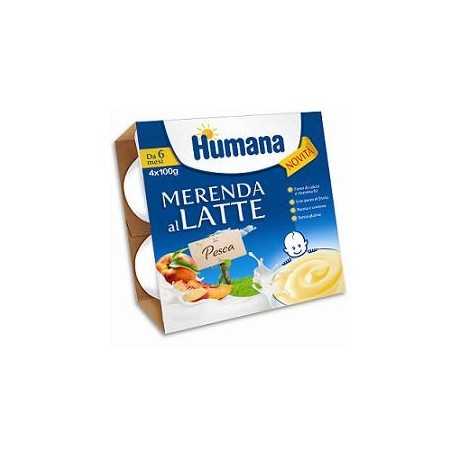 Humana Merenda Al Latte Gusto Pesca 4x100g