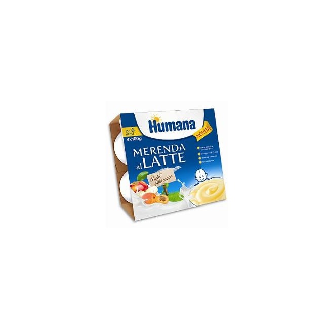 Humana Merenda Al Latte Gusto Mela E Albicocca 4x100g