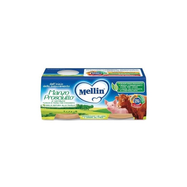 Mellin Omogeneizzato Manzo E Prosciutto Con Verdure 2x120g