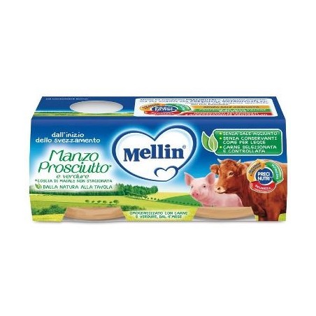 Mellin Omogeneizzato Manzo E Prosciutto Con Verdure 2x120g