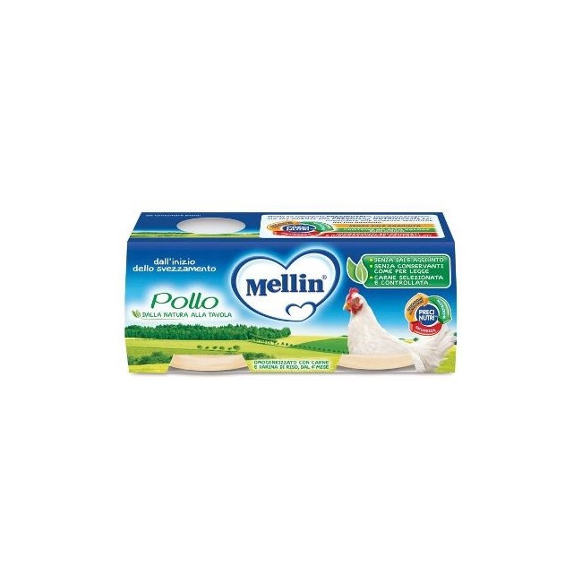 Mellin Omogeneizzato Con Carne Di Pollo 2x80g