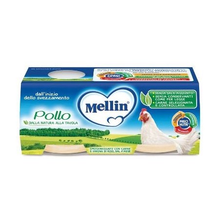 Mellin Omogeneizzato Con Carne Di Pollo 2x80g