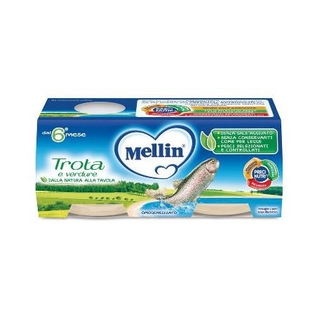 Mellin Omogeneizzato Con Filetto Di Trota E Verdure 2x80g