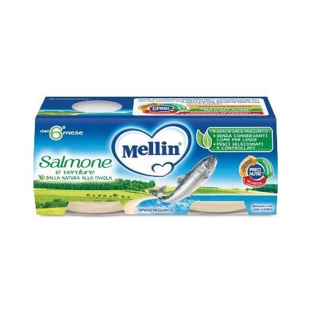 Mellin Omogeneizzato Con Filetto Di Salmone E Verdure 2x80g