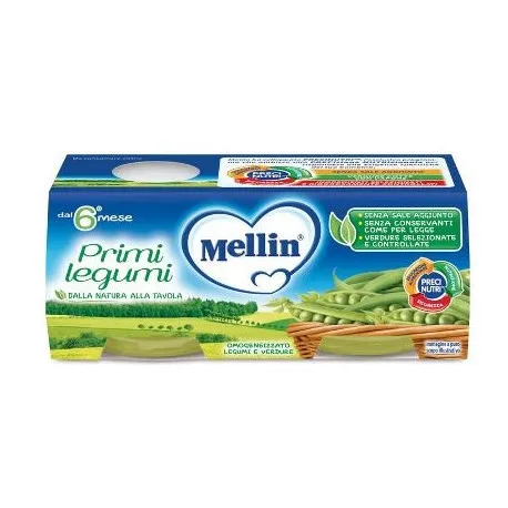 MELLIN OMOGENEIZZATO PRIMI LEGUMI 2 X 80G - Farmasanitaria Mon Bebè