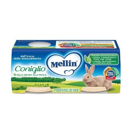 Mellin Omogeneizzato Con Carne Di Coniglio 2x80g