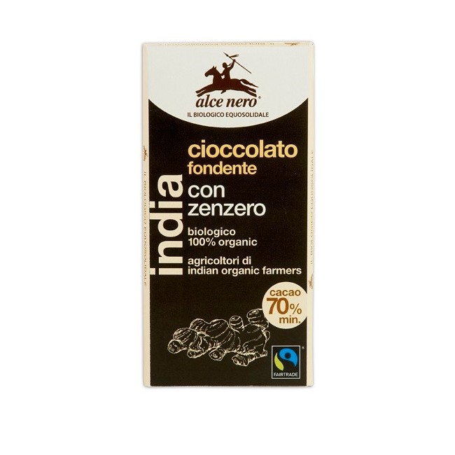 Alce Nero Tavoletta Di Cioccolato Fondente Con Zenzero Bio