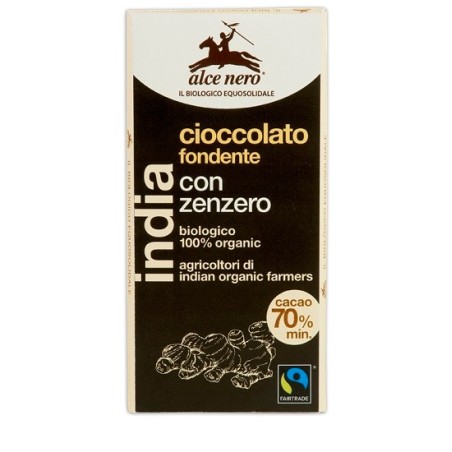 Alce Nero Tavoletta Di Cioccolato Fondente Con Zenzero Bio