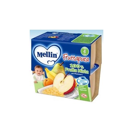 Mellin Fruttapura Merenda 100% Frutta Mista 4x100g