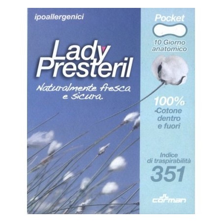 Lady Presteril 10 Assorbenti Anatomici Pocket