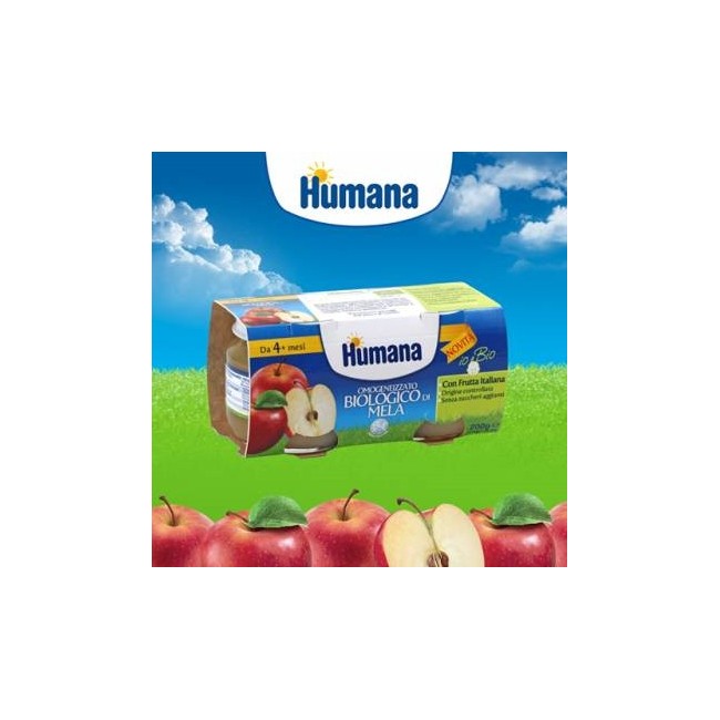 Humana Omogeneizzato Biologico Gusto Mela 2 X 80 Gr