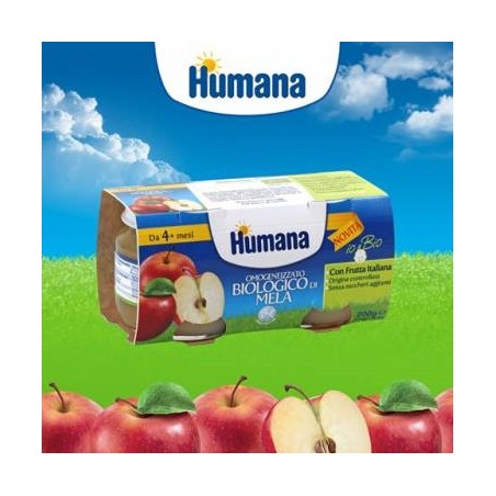 Humana Omogeneizzato Biologico Gusto Mela 2 X 80 Gr