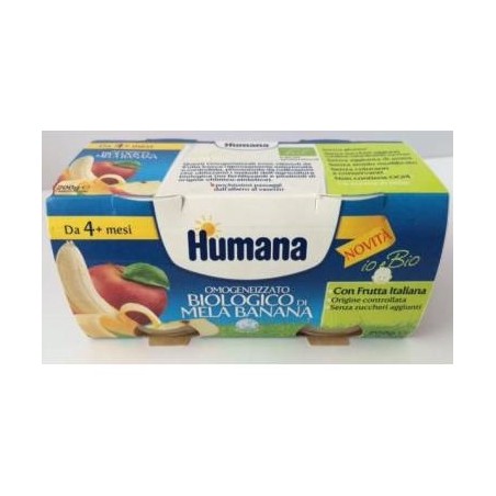 Humana Omogeneizzato Biologico Gusto Mela E Banana 2 X 80 Gr