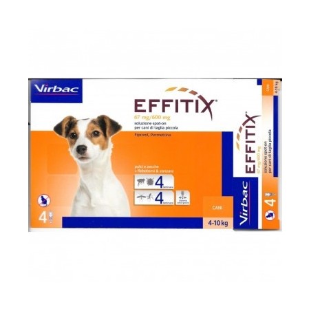 Effitix Spot On Cani Piccoli 1,10ml 67mg/600mg 4 Pipette