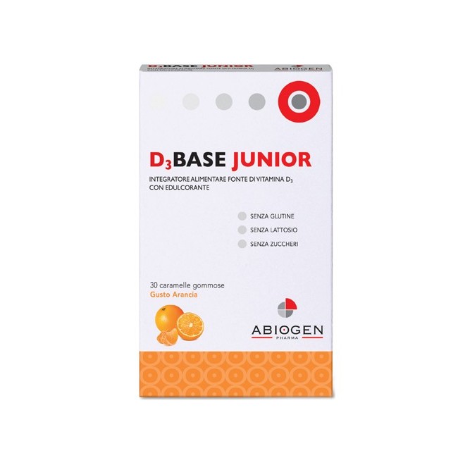 Abiogen pharma D3base junior 30 caramelle arancia