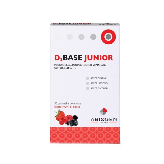 Abiogen D3base junior 30 caramelle frutti di bosco