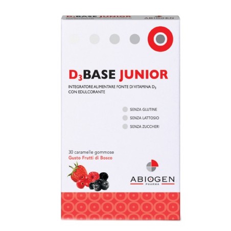 Abiogen D3base junior 30 caramelle frutti di bosco