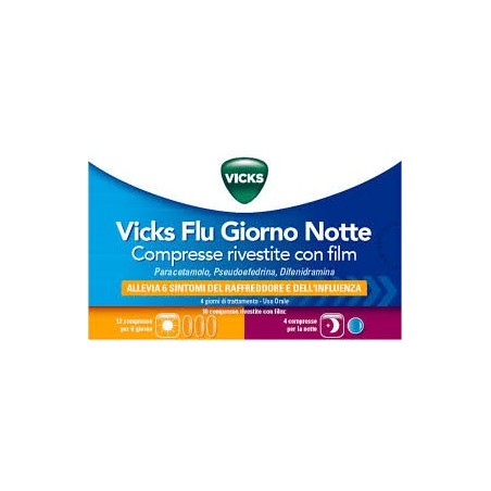 VICKS FLU GIORNO NOTTE*12 cpr giorno + 4 cpr notte