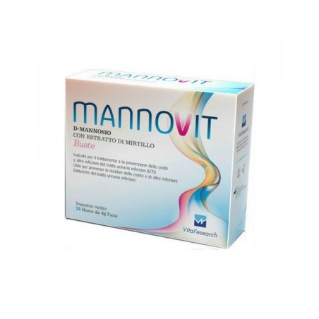 Mannovit 14 bustine integratore alimentare con mannosio e mirtillo