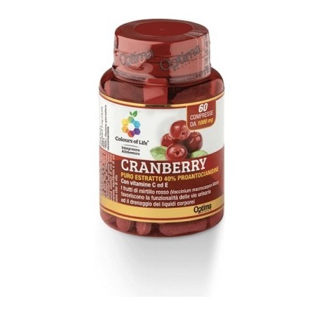 Colours of life cranberry con vitamina c e 60 compresse 1000 mg