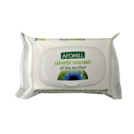 Afomill salviettine struccanti con olio micellare 20 pezzi