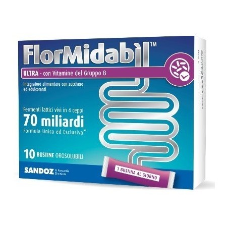 Flormidabil ultra integratore di probiotici 10 bustine con stevia