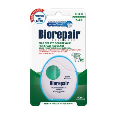 Biorepair filo interdentale cerato al gusto di menta