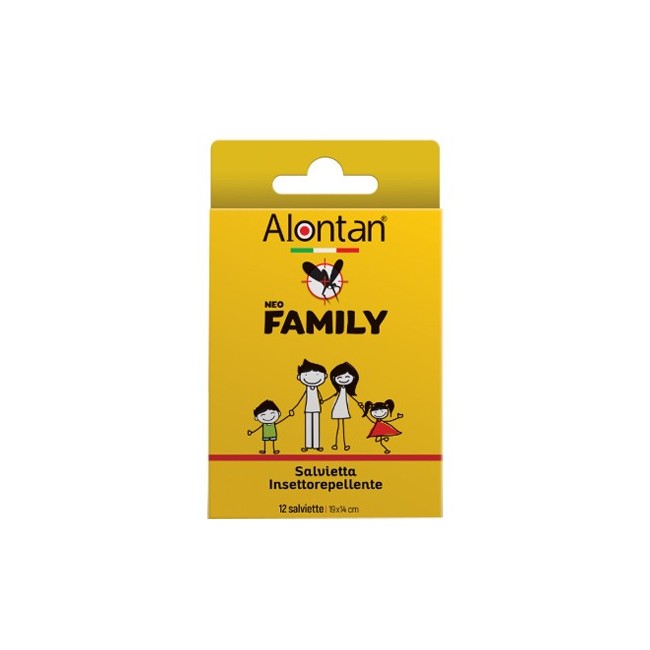 Alontan neo family salviette 12 pezzi con icaridina al 10%