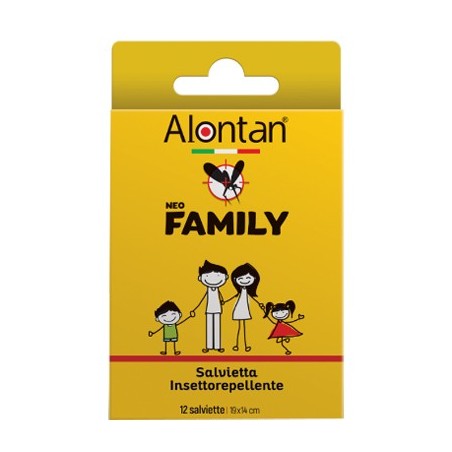 Alontan neo family salviette 12 pezzi con icaridina al 10%