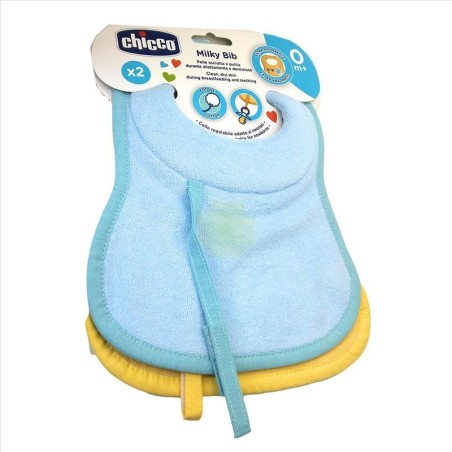 Chicco bavagline 0m+ 2pz azzurro morbidi ed extra assorbenti