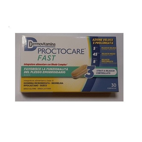 Dermovitamina Proctocare Fast 30 Capsule integratore per le emorroidi