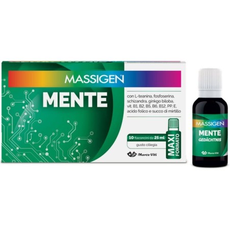 Massigen Mente 10 Flaconcini 10ml integratore per la memoria