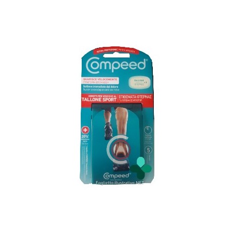 Compeed cerotti idrocolloidali per vesciche al tallone sport 5 pezzi