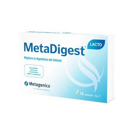 Metagenics Metadigest lacto 15 capsule integratore di lattasi