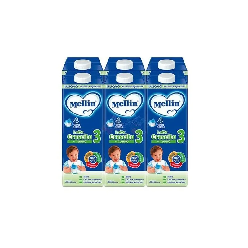 Mellin 3 latte crescita 1 litro per bambini da 1 anno 6 pezzi - Para- Farmacia Bosciaclub