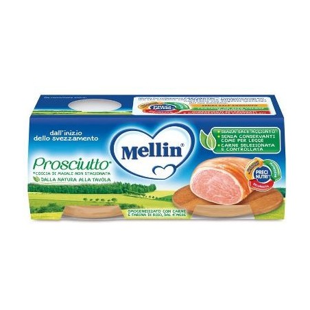 Mellin omogeneizzato prosciutto dal 4° mese 2 pezzi x 80 g