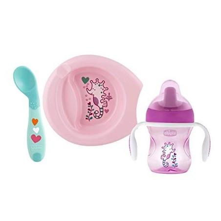 Chicco set pappa 6m+ rosa con cucchiaio rosa