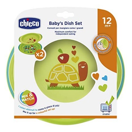 Chicco piatto fondo e piano 12m+ verde base antiscivolo