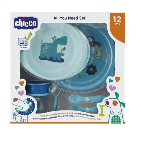 Chicco set pappa 12 mesi+ azzurro per bambini da un anno in poi