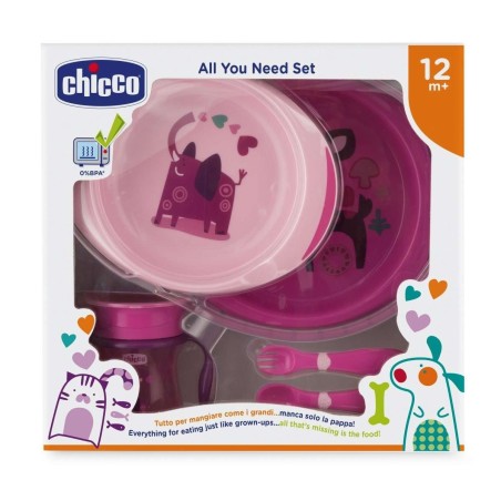 Chicco set pappa 12 mesi+ rosa per bambini da un anno in poi