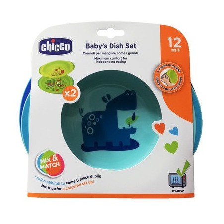 Chicco piatto fondo e piano 12 mesi+ azzurro verde