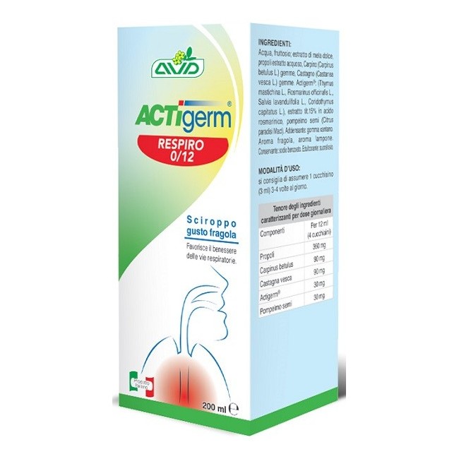 Actigerm respiro 0-12 sciroppo per le vie respiratorie 200 ml