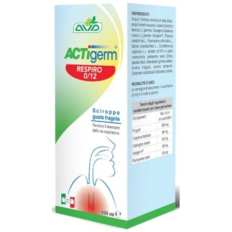 Actigerm respiro 0-12 sciroppo per le vie respiratorie 200 ml