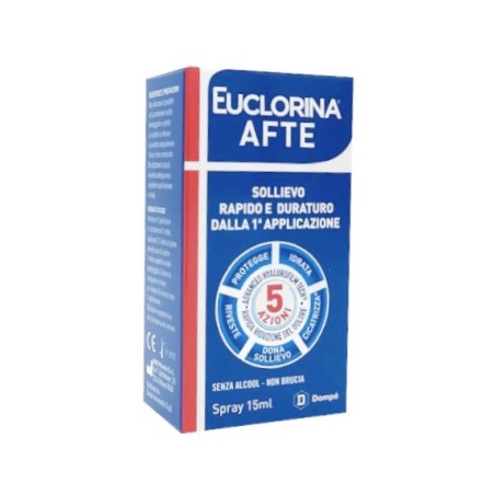 Euclorina afte spray per le lesioni della mucosa orale 15 ml