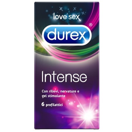 Durex intense orgasmic condom preservativi con venature 6 pezzi